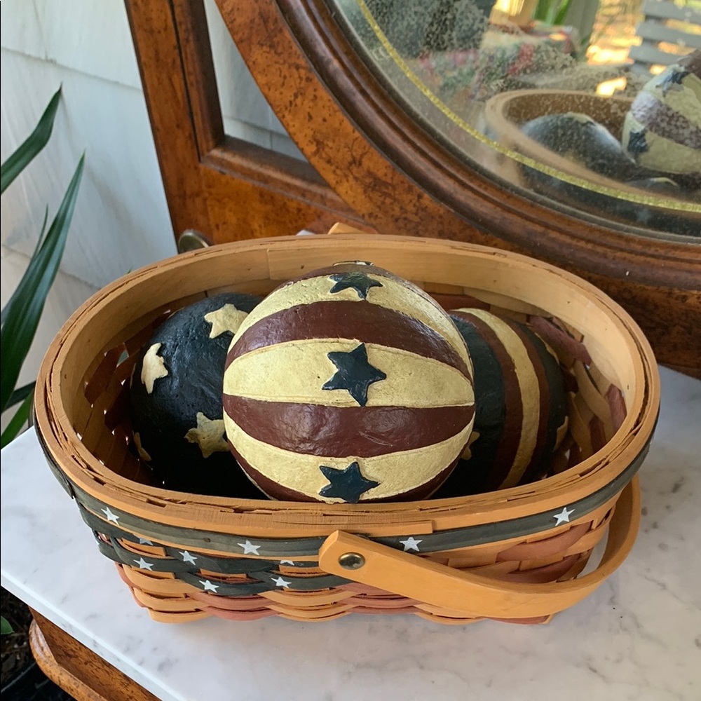 Patriotic Stars and Stripes Decorative Balls Bowl Filler Summer Decor